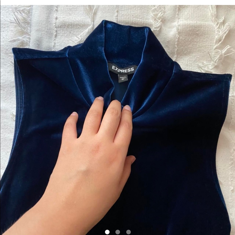 Express blue velvet size m turtleneck